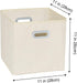 Fabric Cloth Storage Bins, Cube Organizer with Dual Handles, Foldable Storage Baskets for Home, Set of 3, Creamy-White