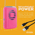 O2COOL Personal Travel Rechargeable Battery Powered Neck Cooling Fan, Single Pack (Pink)