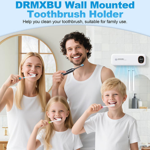 DRMXBU 5 Toothbrush Sanitizer and Holder, Toothbrush Holders for Bathrooms with Light Clean Air Dry, Rechargeable