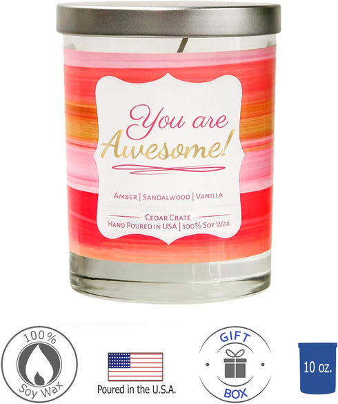 You are Awesome! Best Friend Candle, Friendship Gifts for Women, Birthday Gifts for Friends, Christmas Candle, Vanilla