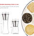 Salt and Pepper Grinder Set of 2 Stainless Steel Manual Spice Grinders with Adjustable 5 Grade Coarseness, Gift Set