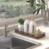 Oak Wooden Kitchen Soap Tray, 11" Sink Countertop Organizer for Soap, Sponge, Spice, and Decorative Tray
