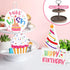 Huray Rayho Birthday Tiered Tray Decor Celebration Wooden Sign Colorful Birthday Party Supplies Make Wish Freestanding