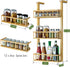 3 Counter Hanging Spice Rack for Refrigerator - Tier Bamboo Kitchen Shelf Organizer for Can Seasoning Storage, Adhesive