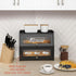 Goozii Countertop, Counter Large Bread Box for Kitchen Black Bread Storage Container for Homemade Bread, Double Layer