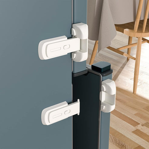 2 Pack Child Proof Fridge Lock, Easy Install Refrigerator Door Latch for Toddlers and Aging Seals (White)