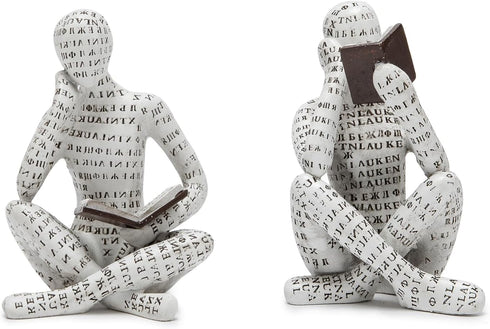 Bookshelf Decor Pulp Reading Thinker Sculpture, Abstract Art Statue Ornaments, Set of