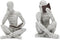 Bookshelf Decor Pulp Reading Thinker Sculpture, Abstract Art Statue Ornaments, Set of