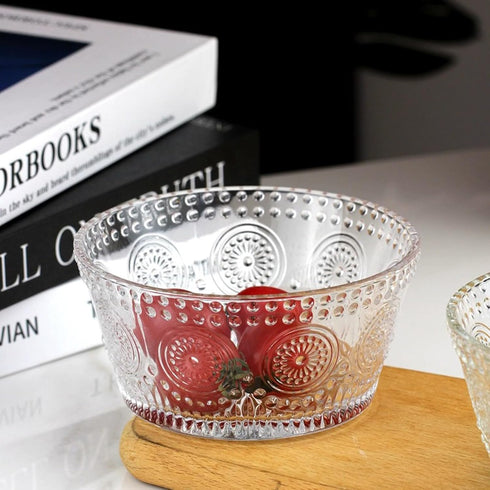 Set of 4 Glass Bowls, 13 OZ Small Bowls for Kitchen, Dessert, Ice Cream, Snack, Side Dishes, Dipping