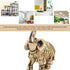 Golden Polyresin Elephant Statue Sculpture - Trunk Wealth Lucky Collectible Figurine Gift Home Decor Feng Shui