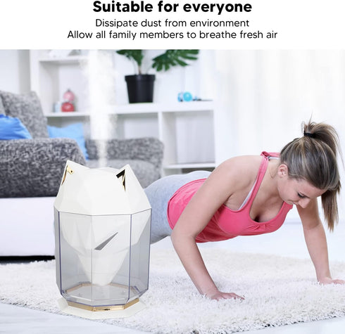 Wolf - Head Aesthetic Air Humidifier, Durable ABS, Decorative Design for Home and Gamers (Black)