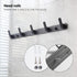 5 Hooks Matte Black Wall Bathroom Towel Hooks, Heavy Duty Shower Wall Coat Rack, Decorative Bath Hooks for Hanging