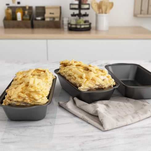 Tiawudi 3 Pack Nonstick Carbon Steel Baking Bread Pan - Large Loaf Pan, 9 1/2" x 5"
