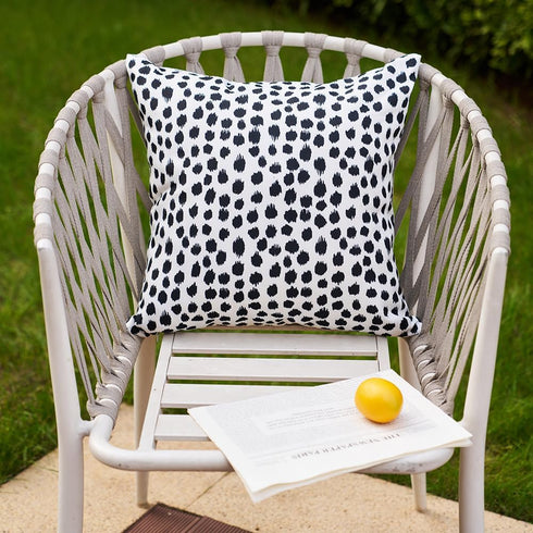 Outdoor Pillow Covers 20x20 Set of 2 Black Polka Dot Outdoor Waterproof Decorative Pillow Cases Summer Outdoor Sofa Bed Cushion Covers Home Decor Gifts by Allorry