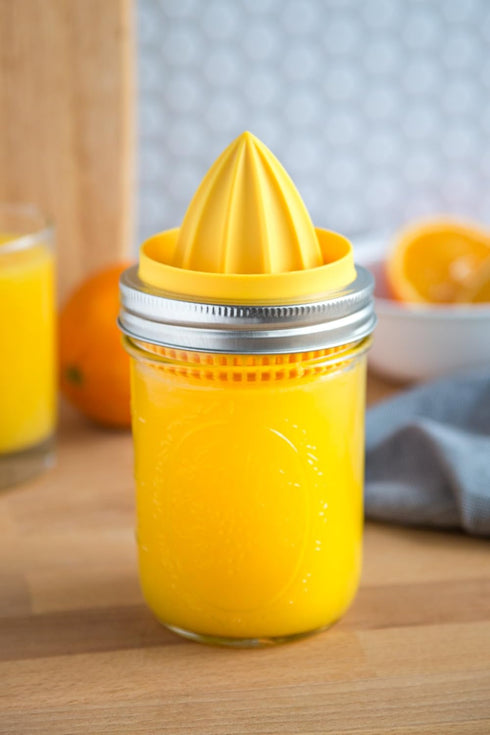 Jarware Yellow Juicer Lid for Wide Mouth Mason Jars