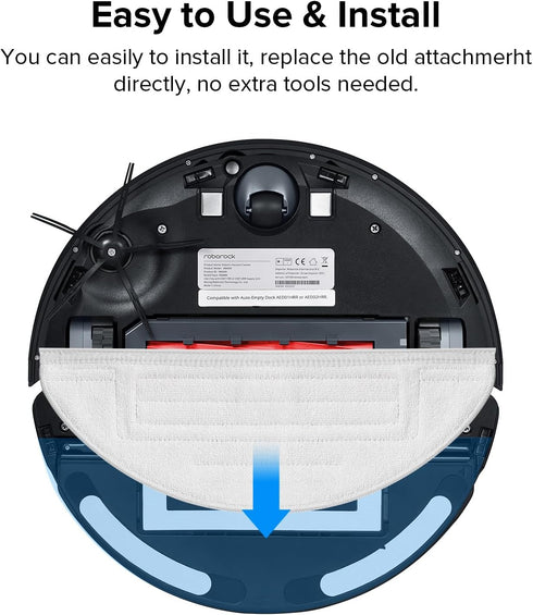 Mop Cloth for Roborock S8+, S8, S7, S7+, S7 MaxV, S7 MaxV Plus, S7 MaxV Ultra Robot Vacuum (2 Pcs)