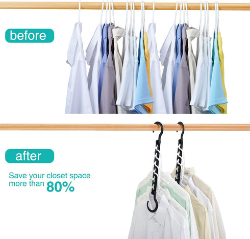 HOUSE DAY Sturdy Plastic Space Saving Hangers, 12 Pack, Closet Organizer for Heavy Clothes (Black)