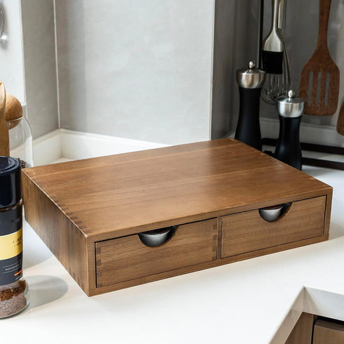 Wooden K Cup Organizer Coffee Pod Storage Box, Coffee Pods and Tea Organizer Holder, K Pod Drawer Coffee Maker Stand,