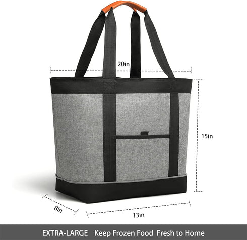 TIIOCTI Insulated Cooler Bag Reusable Grocery Tote Bags Transport Large Lunch Box for Women