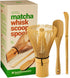 BambooWorx Matcha Whisk Set - Traditional Chasen, Scoop (Chashaku), Tea Spoon for Japanese Tea Preparation