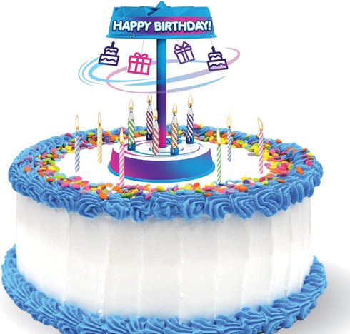 BEST PARTY EVER! Spincredible Candle, Reusable Singing Candle-Powered Spinning Cake Topper, Fits Any Size Cake