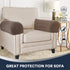 Sofa Arm Covers Stretch Velvet Plush Anti-Slip Protector for Couch Armrest, Set of 4, Taupe