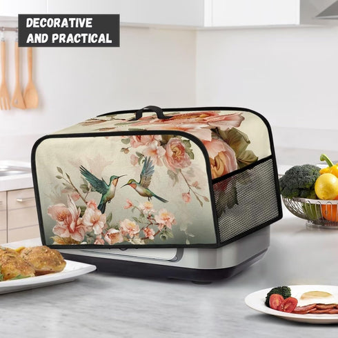Hummingbird Slow Cooker Cover, Flower Dust Covers for Kitchen Appliances, Insulated Cooker Appliance Cover
