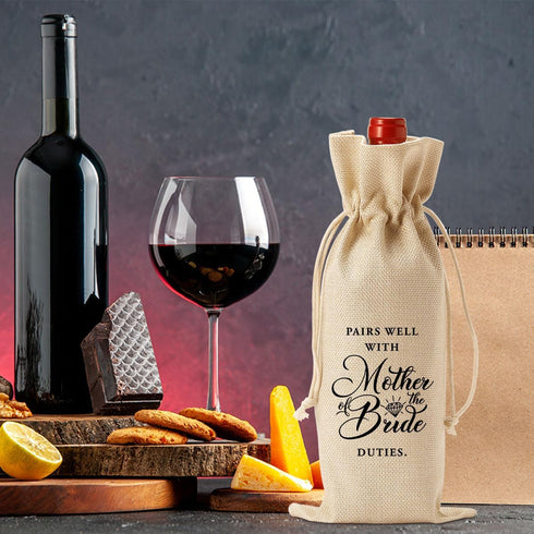 Gifts for Mother of the Bride Wine Bag, Pairs Well with Mother of the Bride Duties, Gift Ideas for Bride Mother