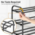 Hleelomi 3-Tier Closet,Living Expandable Shoe Rack,Adjustable Shoe Shelf Storage Organizer Heavy Duty Metal Free