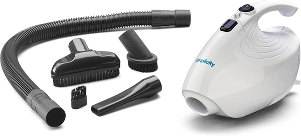 Simplicity Vacuums Flash Mini Handheld Vacuum with Attachments, Powerful Corded Hand Vacuum for Craft Projects, F1
