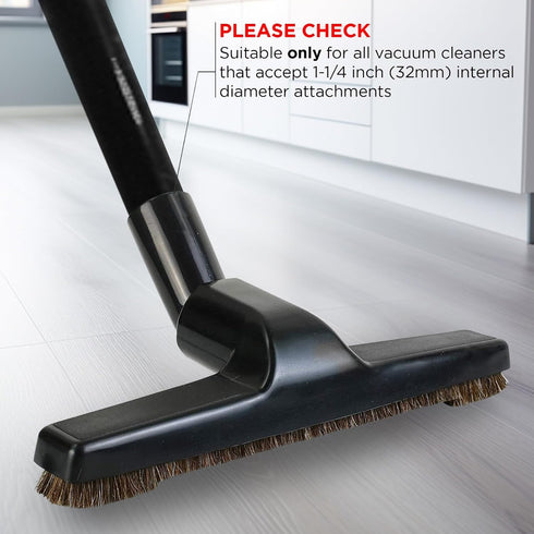Hardwood Eureka & Universal Vacuum Cleaner Floor Brush, 1 ¼ inch (32mm) Inner Diameter, 10” Wide