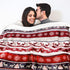 PAVILIA Premium Christmas Sherpa Throw Blanket - Christmas Decoration Reindeers, Fleece, Plush, Warm, Cozy Reversible