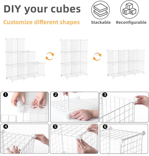 Closet 6 Closet AWTATOS Wire Cube Storage Organizer, Organizers and Storage, Metal Cube Storage Shelves Bookshelf