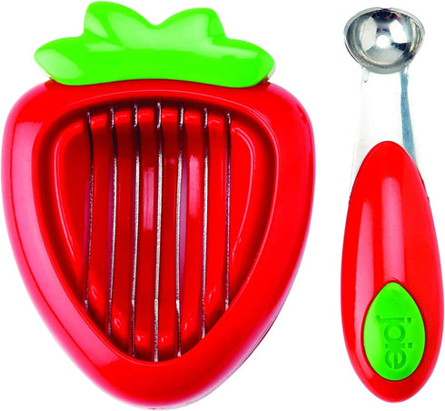 MSC International Joie Strawberry Hull and Slice, 2-Piece Set, BPA Free, Red