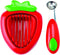 MSC International Joie Strawberry Hull and Slice, 2-Piece Set, BPA Free, Red