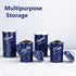 Hillbond Canister Sets, Navy Blue Food Storage Containers, Carbon Steel with Powder Coated Decorative Jars Set