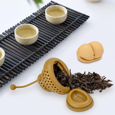 Noviko 2 Pack Butt Poop Tea Infuser, Silicone Cute Tea Infusers for Loose Tea, White Elephant Gift
