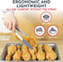 Kitchen Tongs Set of 3 for Cooking, 7-Inch, 9-Inch, 12-Inch Locking Silicone Tips, Grey