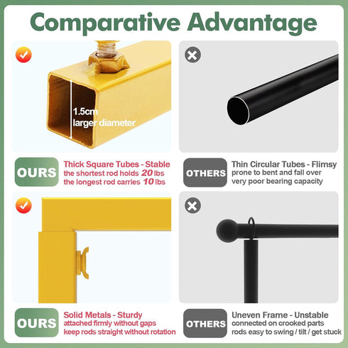 13"-42'' 29"-98" Putros Over The Table Rod Stand with Clamps Gold Tall Length Adjustable Metal Table Arch Hanging Rod