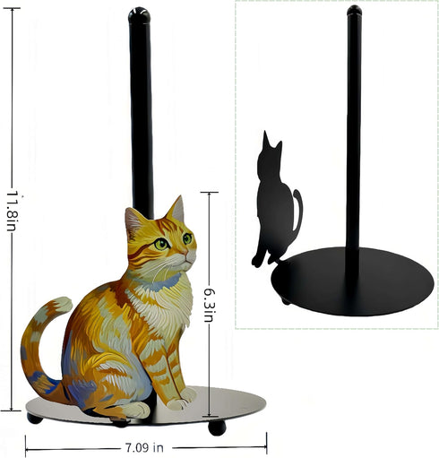 XYittkl Countertop, Countertop(1 Pack) Cat Paper Towel Holder Freestanding Paper Roll Holder, Easy One-Handed Tear