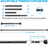 TEECK Adjustable Tension Shower Curtain Rod, 32-79 Inch, 1 Inch, Anti-Slip, Rust-Proof, No Drilling, Black