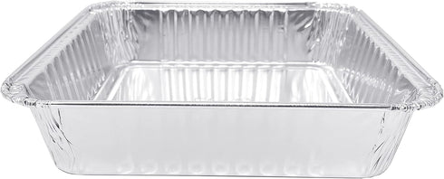 Fig & Leaf (20 Pack) 7” x 7” Square Baking Cake Pans, Disposable Aluminum Foil Tins for Roasting Cooking
