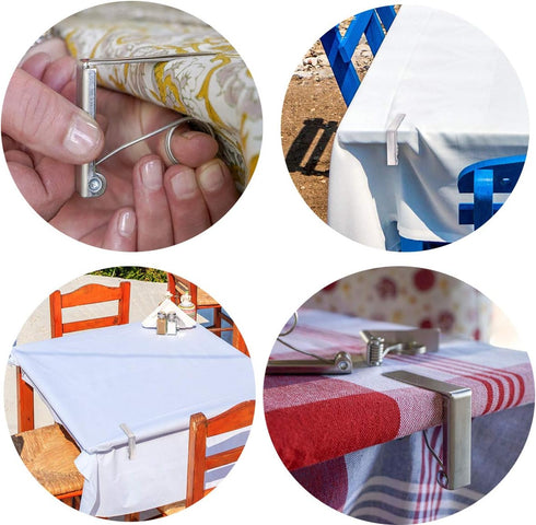Tablecloth Clips, Set of 6 Extra Large Table Cover Cloth Clamps for Home Party & Picnic (Up to 2.4")