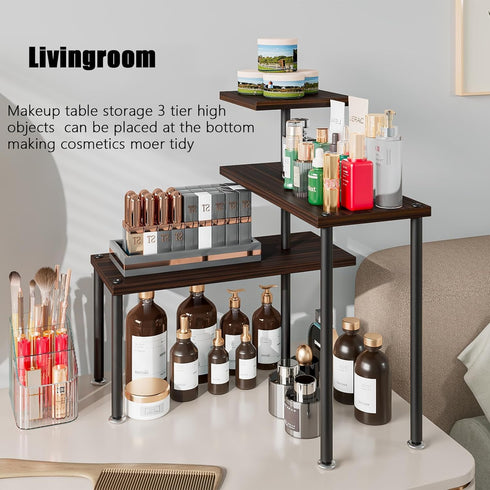 Countertop 3 Organizer Organization Tier Kitchen Corner Shelves Adjustable Spice Storage Rack for Bathroom Coffee Area