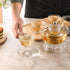 Set, 40OZ/1200ml Set 4, Set Glass Teapot Stovetop Safe Glass Tea Kettle with Removable Infuser & Tea Warmer, Tea Cups