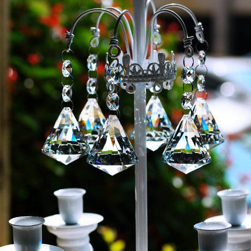 10pcs 40mm Crystal Ball Prisms Chandelier Parts Pendant, Hanging Glass Crystals Suncatcher for Window Decoration Clear
