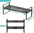 iPEGTOP Large Expandable Cabinet Storage Shelf Organizer Rack - Heavy Duty Stackable Steel Metal Spice Rack, Black - 1