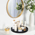 Black Wooden Lazy Susan Turntable Organizer, Small Round Rotating Tray for Kitchen Countertop and Bathroom Decor