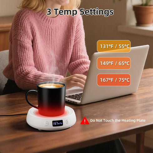 1-9H Coffee Mug Warmer for Desk with Auto Shut Off, Electric Cup Candle Wax Melter Warmer with Timer, Smart Mug Warmer