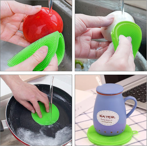 Openfly Flexible Vegetable Brush, Fruit and Vegetable Brushes, 5 Pcs Bendable Scrubber for Food